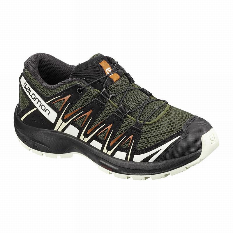 Salomon Israel XA PRO 3D J - Kids Trail Running Shoes - Deep Green/Black (NHXG-13728)